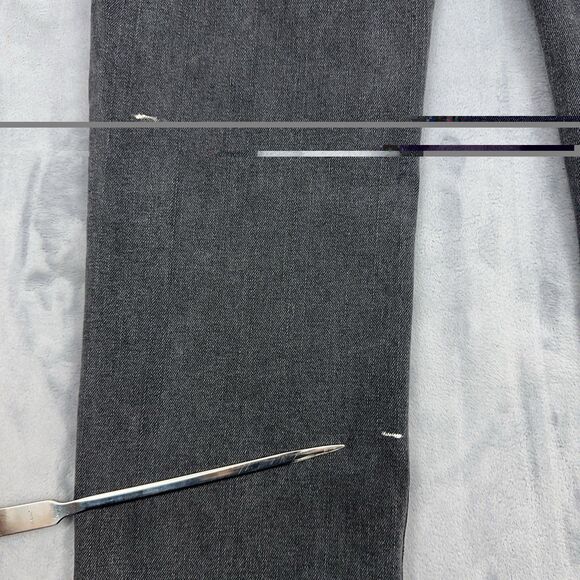 Madewell Jeans Womens Size 27 Faded Black Slim Demi Boot Cut Distressed *FLAW - Picture 16 of 16